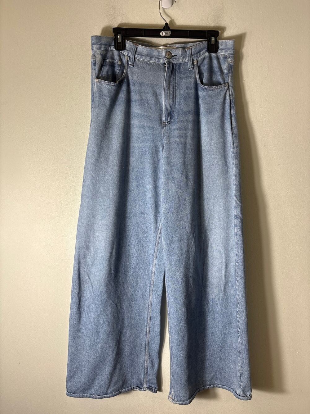Rag & Bone Light Wash Cotton Wide Leg Jeans Style Pants Sz 30